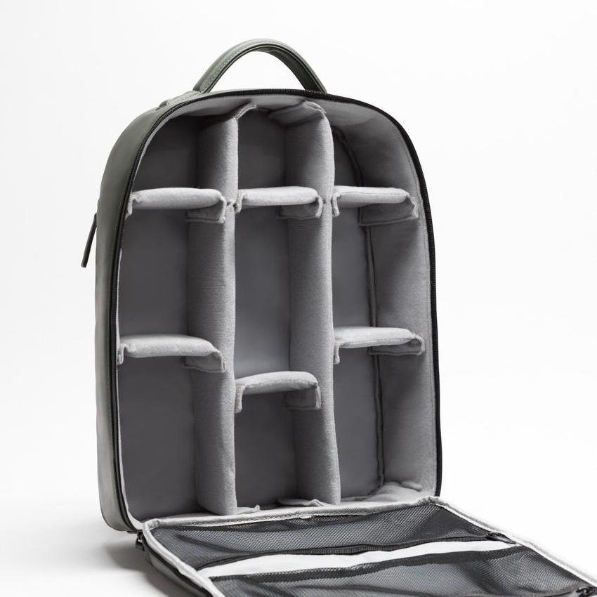 Camera backpack removable compartments