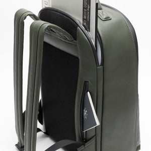 Stylish camera backpack with padded laptop and passport pocket