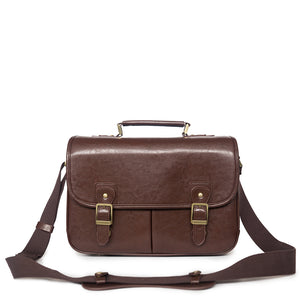 Vintage style camera satchel - dark brown