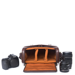 Vintage style leather camera bag